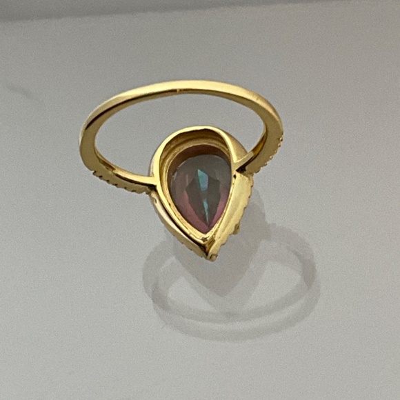 Alexandrite gold plated ring June birthstone 8 - Picture 4 of 6